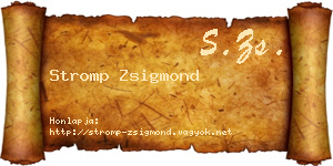 Stromp Zsigmond névjegykártya